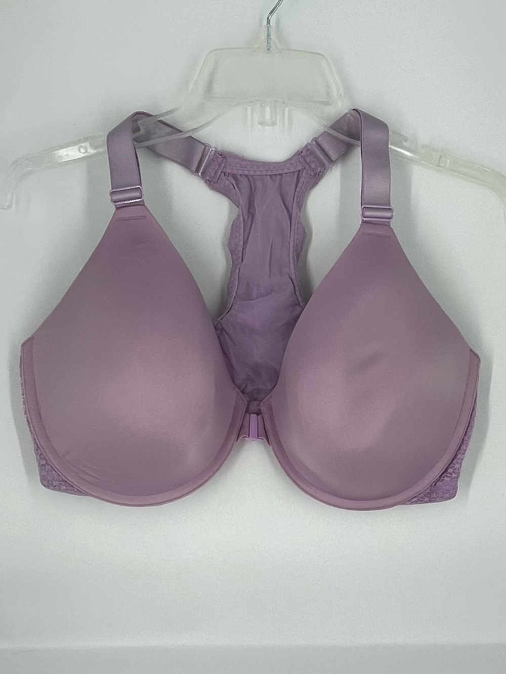 Ambrielle Lavender Full Coverage Back Soothing Front Closure Racerback Bra